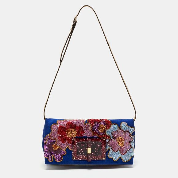Tom Ford Handbags - Tom Ford Multicolor Sequin And Suede Natalia Convertible Clutch